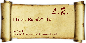 Liszt Rozália névjegykártya