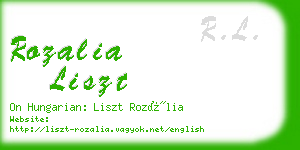rozalia liszt business card